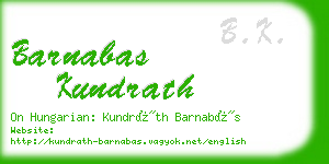 barnabas kundrath business card